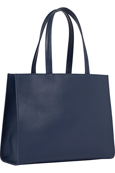 Tommy Hilfiger Women Corp Leather Pushlock Leather Tote Bag