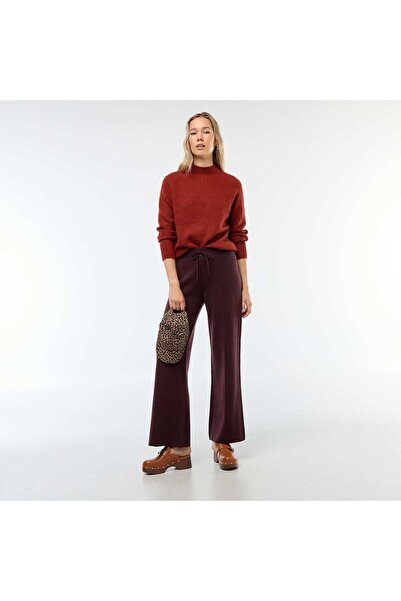 KİABİ Ottoman Knit Wide-Leg Trousers PURPLE