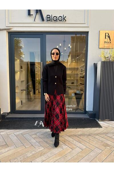 MissWhence 38902 Pleated Women's Skirt Red