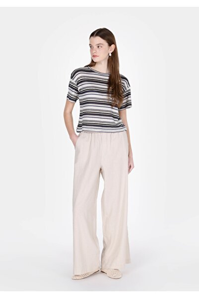 Colin's Regular Fit High Waist Wide Leg Women's Beige Trousers