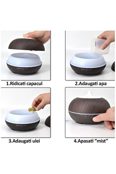 varioshop Ultrasonic Aroma Diffuser and Humidifier with Ionizer, LED & Remote, 400 ml, Brown