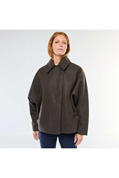KİABİ Wool-Look Cape Coat BROWN