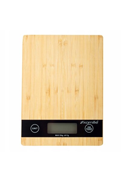 Kamille KM-7106 Kitchen Scale, 1g precision, 0-5kg, LCD display, 20x14.5x2cm, beige/black