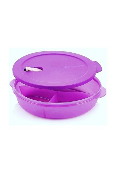 Tupperware Bölmeli Mikrodalga Fırın Isıtma saklama Kabı 1.4 Lt Mikro Tabak MOR
