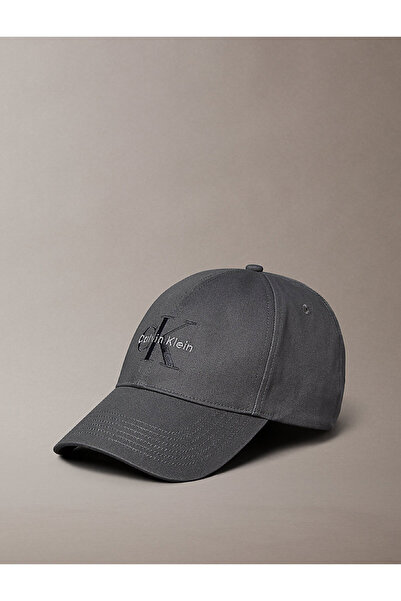 Calvin Klein Calvin Klein Men Gray Embroidered Monogram Logo Baseball Cap