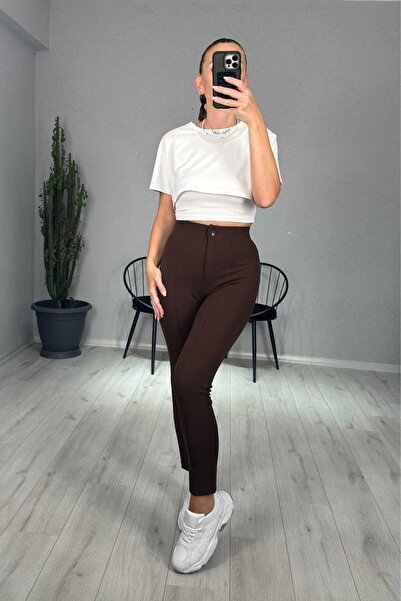 lady special Παντελόνι από λύκρα με στενό τελείωμα και λωρίδες μπροστά