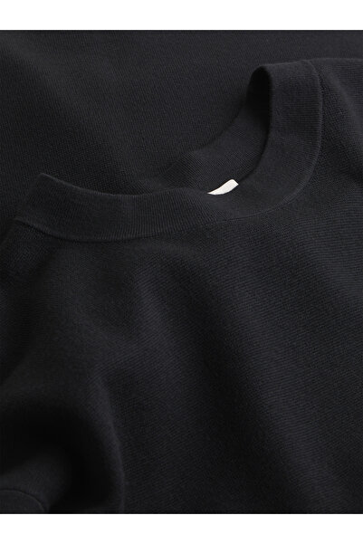 Calvin Klein Men Black Viscose Milano Stitch Sweater