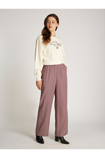 Tommy Hilfiger Women Mini Geo Primary Red Fluid Vis Relaxed Trousers