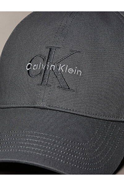 Calvin Klein Calvin Klein Men Gray Embroidered Monogram Logo Baseball Cap