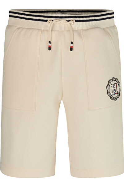 Tommy Hilfiger Boys Beige Cotton Monotype Shorts