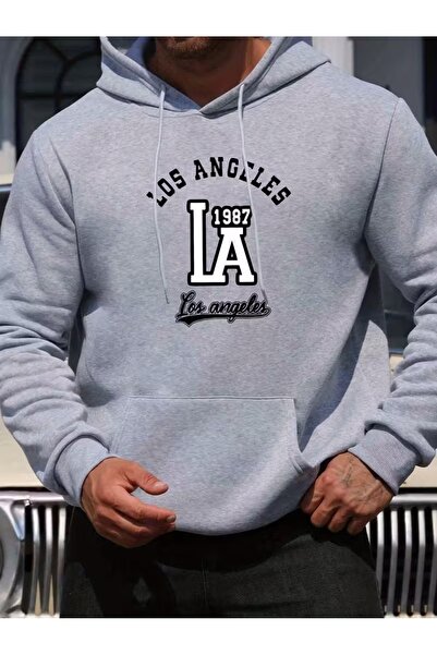 ship master Men's Los Angeles 1987 Printed Trend Hooded Sweatshirt - Comforta...