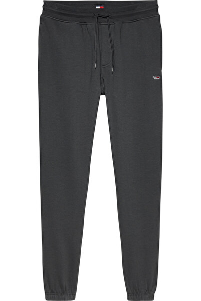 Tommy Hilfiger Men New Charcoal Cotton Slim Flag Sweatpants