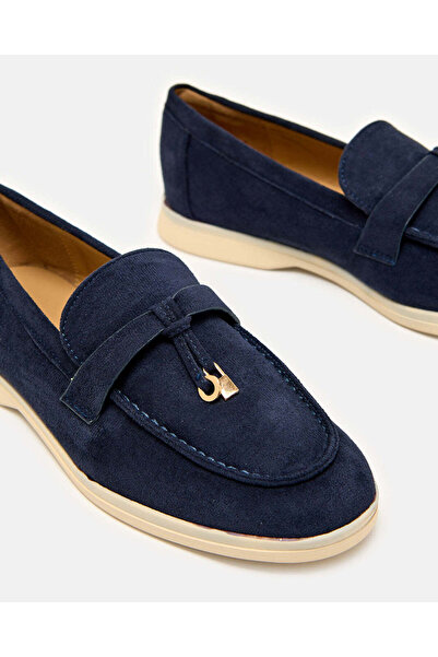 REDTAG Women Navy Loafer With Buckle Trim Upper