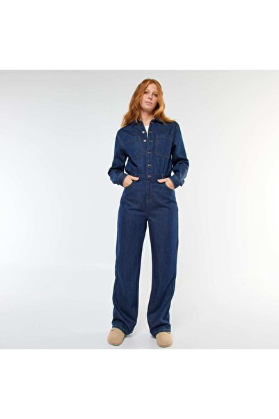 KİABİ Long-Sleeved Denim Jumpsuit BLUE