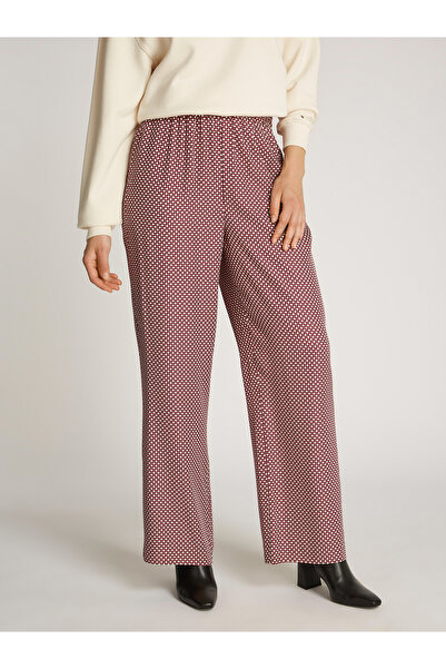 Tommy Hilfiger Women Mini Geo Primary Red Fluid Vis Relaxed Trousers