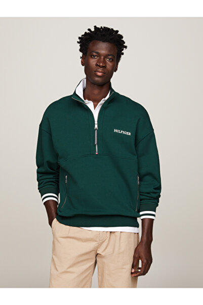 Tommy Hilfiger Men Hunter Monotype Half Zip Sweatshirt