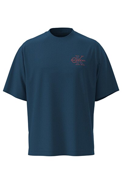 Calvin Klein SS 30S MICRO MONOLOGO GRAPHIC TE Mavi Erkek Tişört