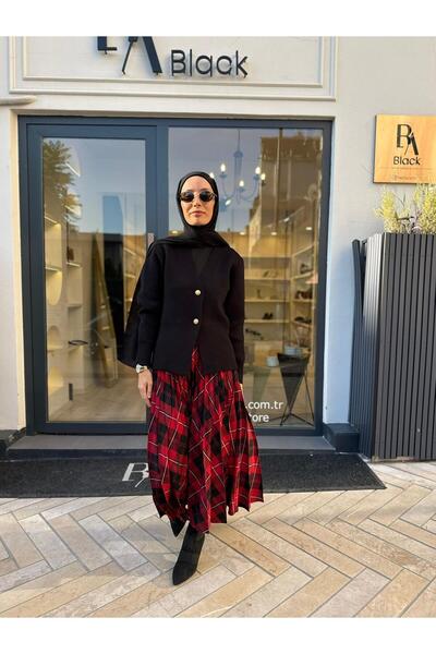 MissWhence 38902 Pleated Women's Skirt Red