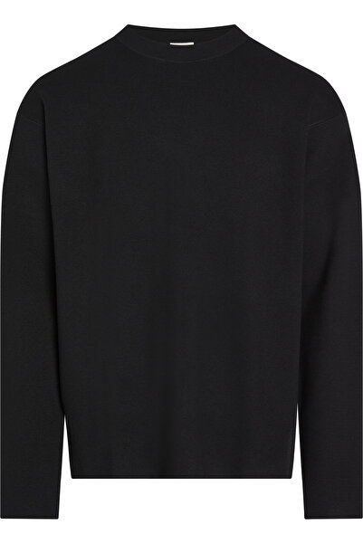 Calvin Klein Men Black Viscose Milano Stitch Sweater