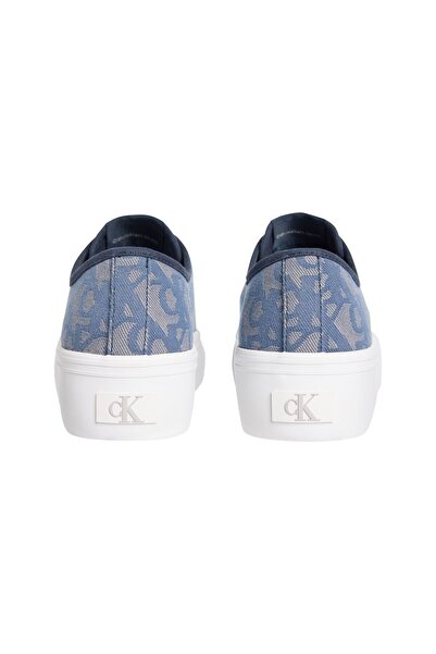 Calvin Klein Vulkanize Düz Platform Jakarlı Desenli Kadın Mavi Sneaker YW0YW01965-0G0