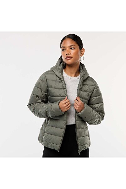 KİABİ Lightweight Padded Jacket with Hood GREEN