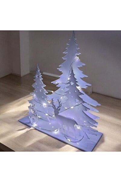 Hayaller Dükkanı زينة عيد الميلاد ثلاثية الأبعاد على طاولة من البليكسي مع إضاءة-