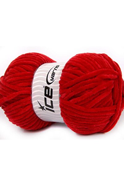 Ice yarns 4x100 جرام. شينيل بيبي ميكرو فايبر أحمر شتوي، للأطفال، شينيل، صوف ممشط
