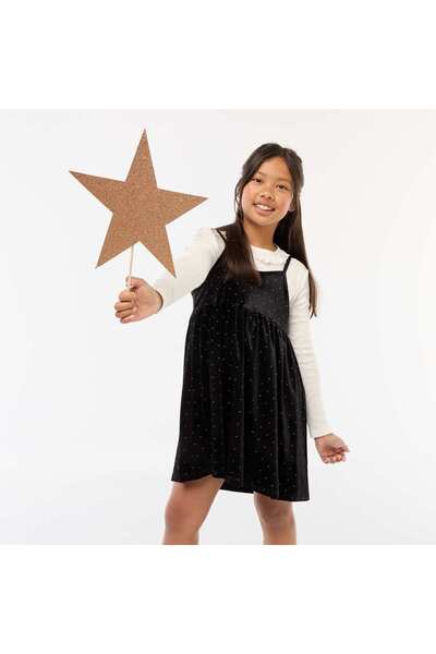 KİABİ 2-in-1 Velvet Dress with Rhinestones BLACK