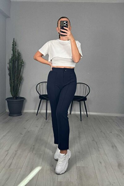 lady special Παντελόνι από λύκρα με στενό τελείωμα και λωρίδες μπροστά