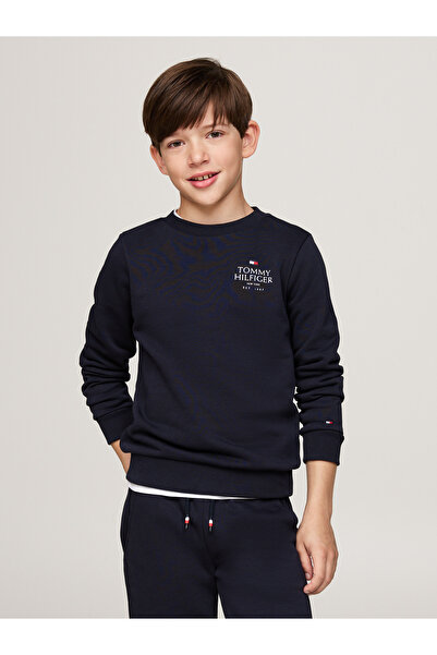 Tommy Hilfiger Boys Desert Sky Logo Puff Embr Regular Crew Neck Sweatshirt