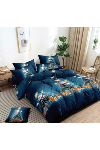 Truva Grup Finet Bed Linen Set "Holiday Magic" – 6 Pieces, 180 x 200 cm, Finet Cotton