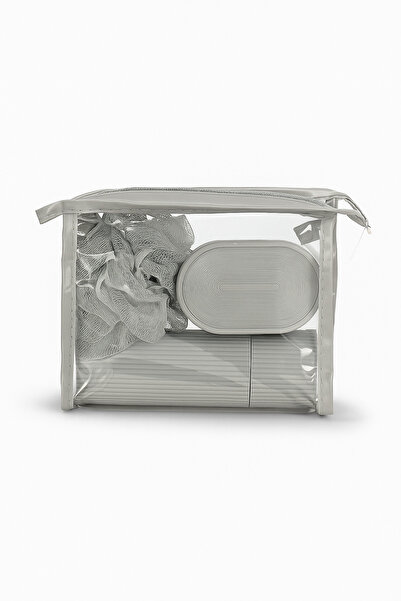 ARVALE Portable Bathroom Travel Kit – Includes Soap Dispenser, Brush Container, Washcloth, Comb - Basic