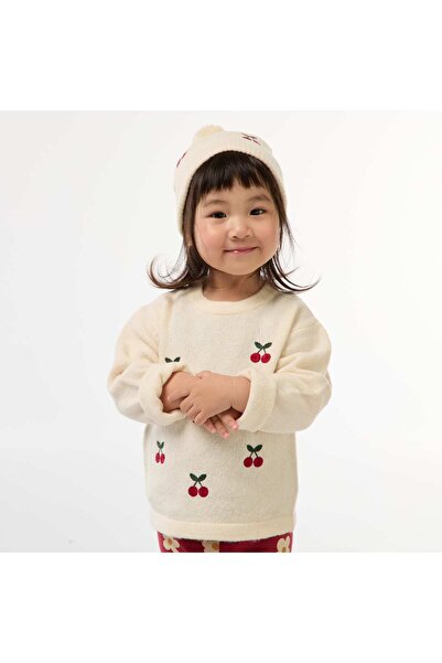 KİABİ سترة برقبة دائرية مع تطريز أبيض