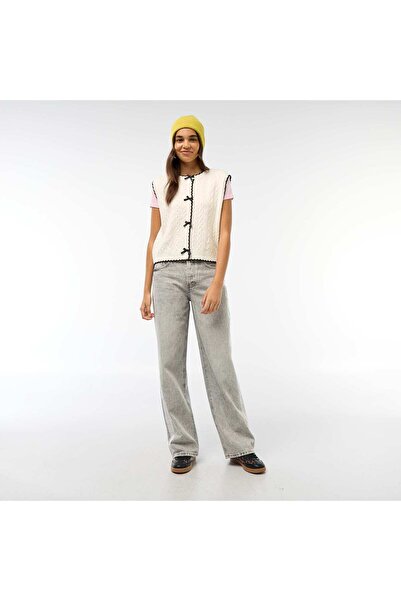 KİABİ Trompe-l'oeil Vest Effect Sweater BEIGE