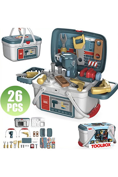 Generic Kids Tool Set,26 Pcs Realistic Toy Tools,Construction Learning Game,Pretend Play Tool Accessories