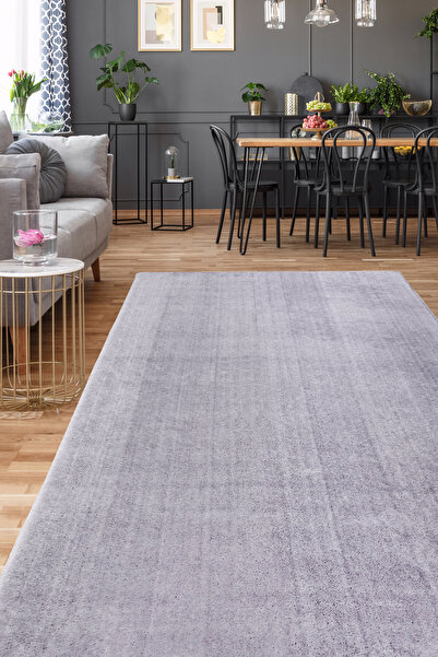 Dijidekor Plush Carpet Light Gray Color Washable Non-Slip Cut Carpet Runner 160X200