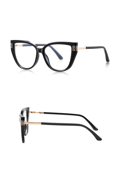 SKYDDAR INNOVATION Ochelari de protecție împotriva luminii albastre pentru femei, rame metalice, 2259, design modern, set cu autocolant, negri