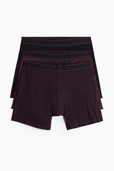 H&M 3'lü Normal Paça Boxer Şort