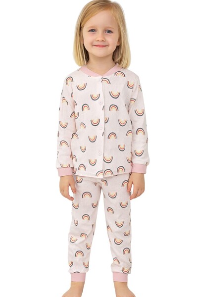 SeaBubbles Rainbow Patterned Girls' Pajama Set