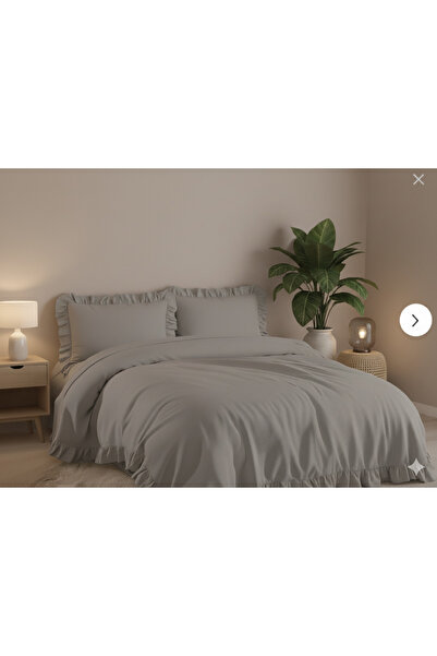 Sudemhome 100% Natural Cotton Double Ruffled Duvet Cover Set 200X220 cm