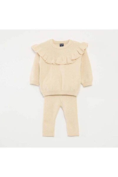 KİABİ Knitted Sweater + Leggings Set BEIGE