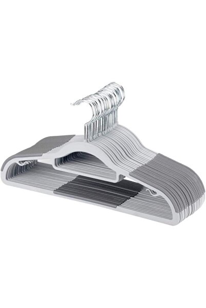 COOYA 50-Pack Heavy-Duty Plastic Hangers with Non-Slip Grips(Grey)