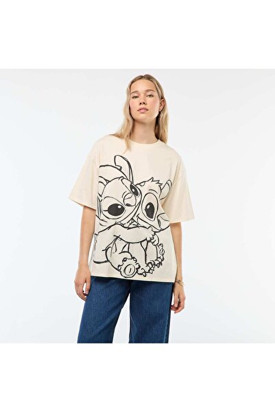 KİABİ Stitch' 'Disney' short-sleeved T-shirt BEIGE