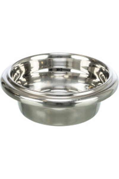 Trixie Set of 2 Stainless Steel Bowls with MDF Wood Stand, Be Nordic, 2x0.4 l/14 cm/38x18x10 cm, White