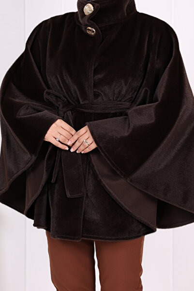 KÜBRA Angora Poncho Brown