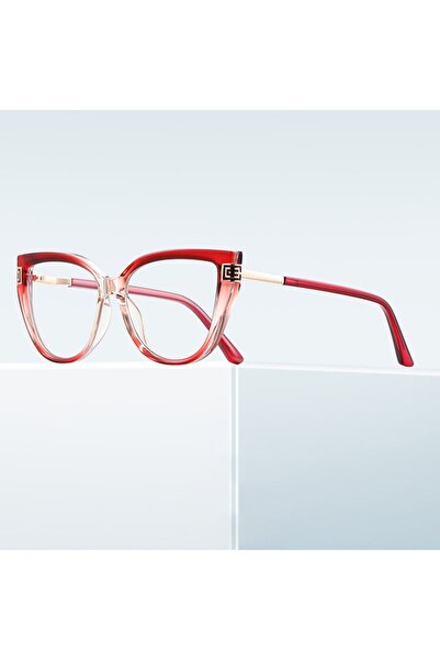 SKYDDAR INNOVATION Blue Light Protection Glasses Women, Metal Frames, 2259, Modern Design, set with sticker, Red