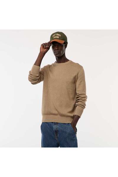 KİABİ سترة محبوكة ذات رقبة دائرية باللون البني