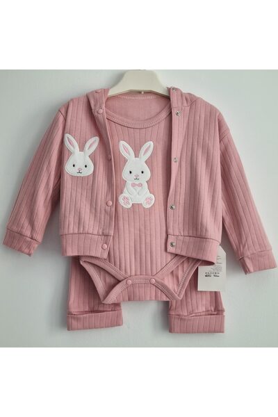 Victorino Costum de iepuraș - roz (3 piese)