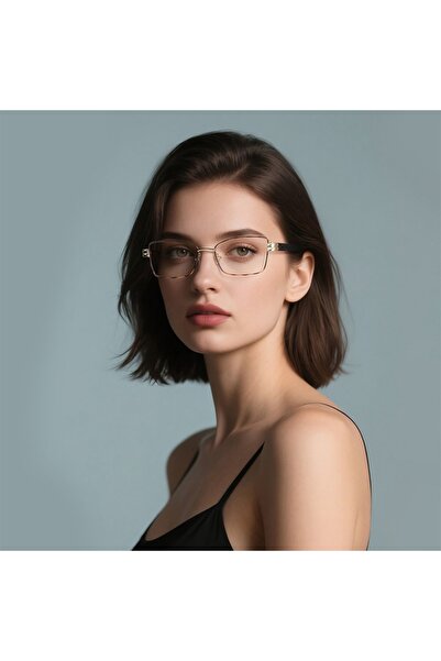 SKYDDAR INNOVATION Blue Light Protection Glasses Women, Metal Frames, 3171, Modern Design, set sticker, Black;gold