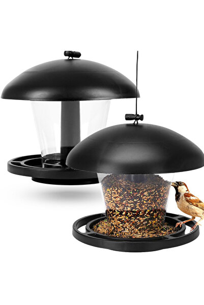 Other Karmnik dla ptaków czarny 2 szt. 19x16,5 cm
